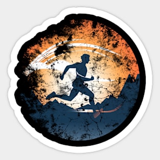 Running Retro Design Sticker